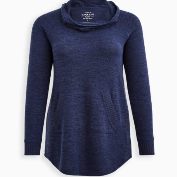 Torrid Super Soft Plush Cowl Neck Raglan Tunic Sweatshirt - Picture 6 of 6